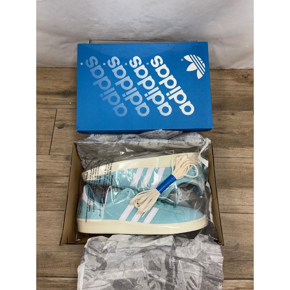 Adidas Campus 80s Mens Turquoise White Casual Lifestyle Suede Sneakers - Picture 9 of 11